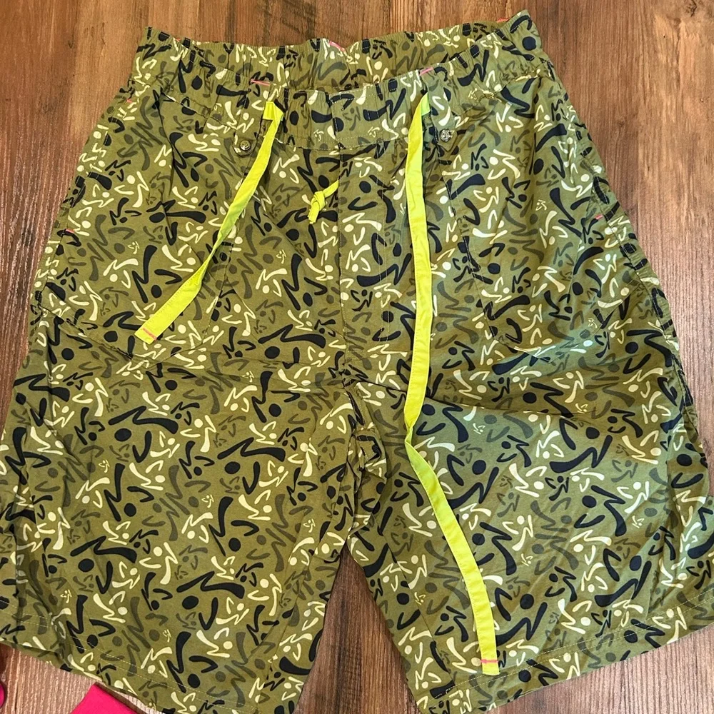 Zumba Fitness Pink Tank, camo cropped pant, camo shorts, light cardigan, fun top - Picture 8 of 14